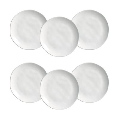 Conjunto de Pratos de Sobremesa Porto Brasil Orgânico New White 19,5cm 6 Peças Branco