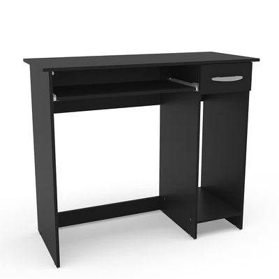 Escrivaninha Siena 2 Gavetas MDP Pintura UV Base Teclado Compacta Politorno Preto