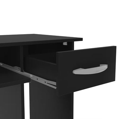 Escrivaninha Siena 2 Gavetas MDP Pintura UV Base Teclado Compacta Politorno Preto
