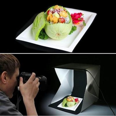 Mini Estúdio Fotográfico Led Portátil Cabine Fotografia Ecommerce Iluminação 2 Fundos Box Completo Tenda Fotográfica Usb