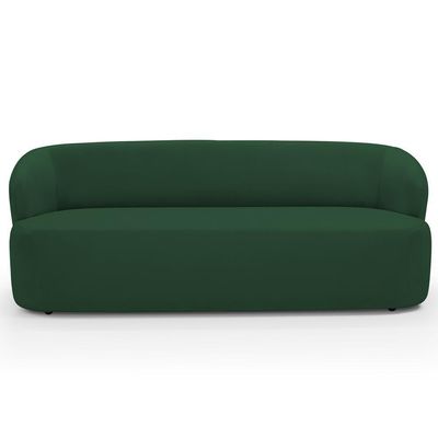 Sofá 3 Lugares Orgânico Para Sala De Estar Living 205cm Heidy F04 Veludo Verde - Lyam Decor
