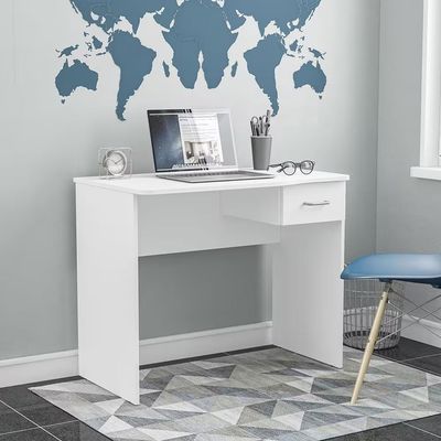 Escrivaninha Politorno Arapei 1 Gaveta MDP Compacta Pintura UV Design Moderno Branco
