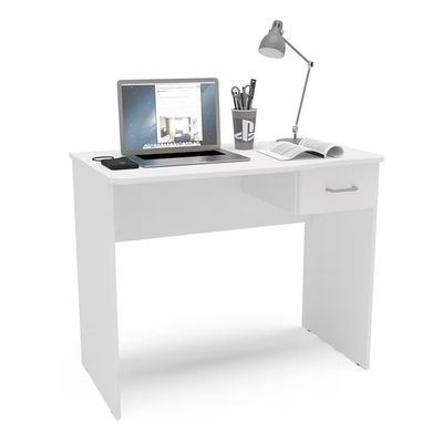 Escrivaninha Politorno Arapei 1 Gaveta MDP Compacta Pintura UV Design Moderno Branco