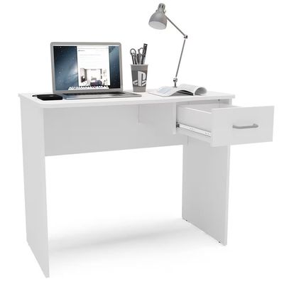 Escrivaninha Politorno Arapei 1 Gaveta MDP Compacta Pintura UV Design Moderno Branco