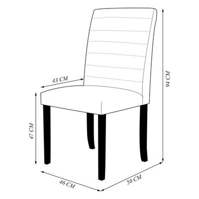 Kit 3 Cadeiras de Sala de Jantar Estofadas Veiga Madeira Maciça Linho Cinza G78 - Gran Belo