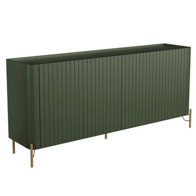 Buffet Sala de Jantar 4 Portas Brise 1 Gaveta Pés Industrial Dourado Naim I03 Musgo - Lyam