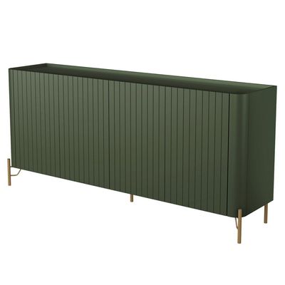Buffet Sala de Jantar 4 Portas Brise 1 Gaveta Pés Industrial Dourado Naim I03 Musgo - Lyam