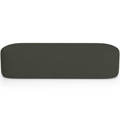 Cabeceira Cama Box Casal 140cm Lanna com Puff Recamier Doha W01  Linho Verde Musgo - Lyam Decor