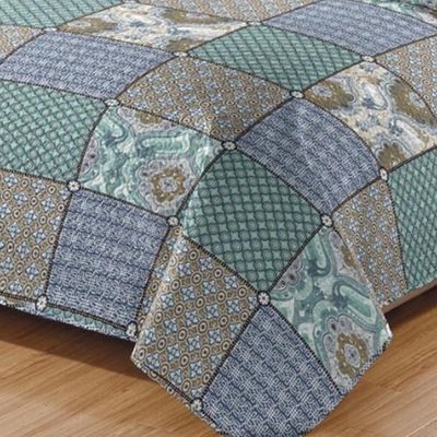 Kit Cobre Leito Colcha Daily Casal 3 Peças Dupla Face Estampado - Patchwork 27 - 100% Poliéster