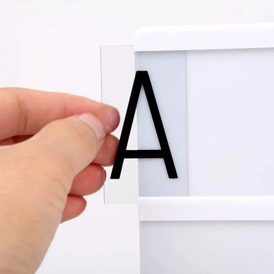 Letreiro Quadro Led Painel Cinema A4 96 Letras Branco