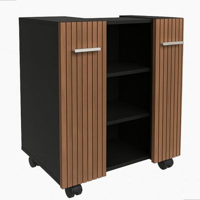 Gabinete Premium Movelove Organizador Retrô Para Banheiro Preto Ripado Preto Ripado