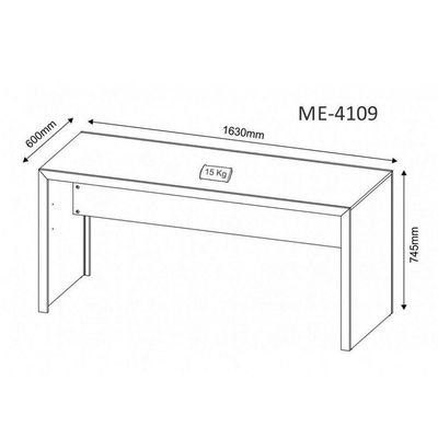 Mesa para Home Office 163cm ME4109 Branco Tecno Mobili