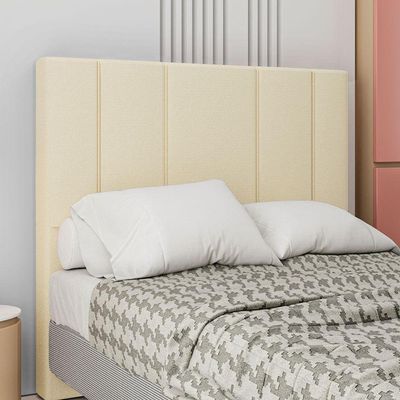 Cabeceira Estofada Casal 140 Cm Rubi Linho Creme