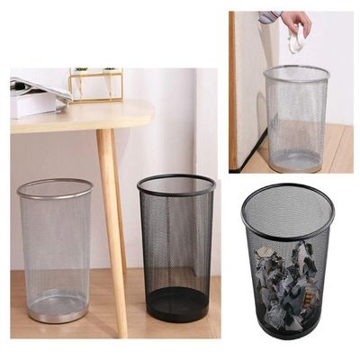 Lixeira Escritorio Cesto Metal Aramado Grande 12 Litros Telado Casa Quarto Multiuso Cor:preto