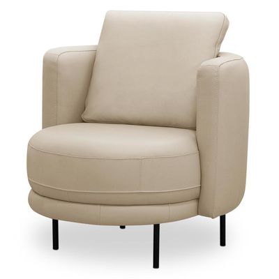 Kit 02 Poltronas Decorativas Orgânica Para Sala de Estar Living Belfort L06 Couro Bege - Lyam Decor