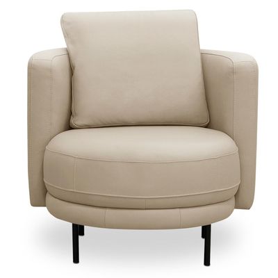 Kit 02 Poltronas Decorativas Orgânica Para Sala de Estar Living Belfort L06 Couro Bege - Lyam Decor