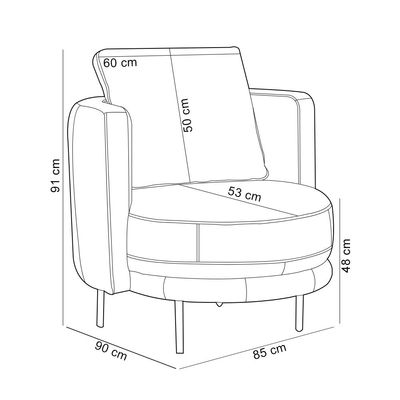 Kit 02 Poltronas Decorativas Orgânica Para Sala de Estar Living Belfort L06 Couro Bege - Lyam Decor