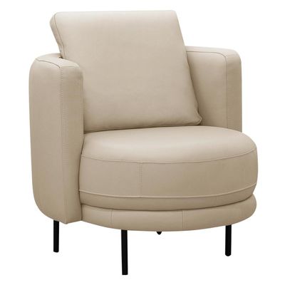Kit 02 Poltronas Decorativas Orgânica Para Sala de Estar Living Belfort L06 Couro Bege - Lyam Decor