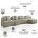 Sofá 5 Lugares com Chaise Direito Sala Living 334cm Arlo F04 Linho Bege - Lyam Decor