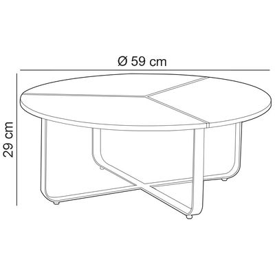 Mesa de Centro Redonda Baixa Para Sala Pés Industrial Amin L06 Couro Verde - Lyam Decor