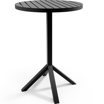 Kit Mesa Bistrô Hani Com 03 Banquetas Área Gourmet Bar Corda Náutica Porto D04 Preto - Lyam Decor