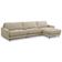 Sofá 4 Lugares com Chaise Direito Sala Living 316cm Logus L06 Couro Bege Areia - Lyam Decor