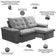 Sofá Retrátil Reclinável Para Sala 3 Lugares 230cm Nijma F04 Veludo Cinza Claro - Lyam Decor