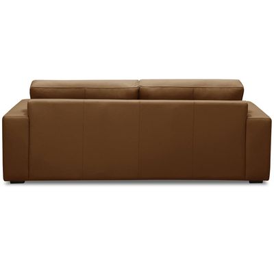 Sofá 3 Lugares Para Sala de Estar Living 235cm Vienne L06 Couro Marrom Claro - Lyam Decor