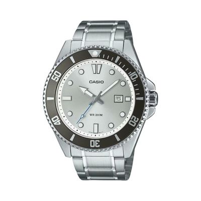 Relógio Casio Masculino Ref: Mdv-107d-7avdf Duro Diver Prateado