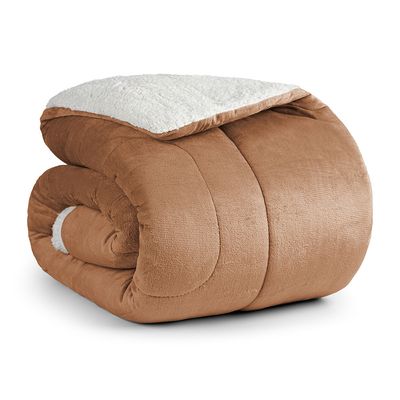 Edredom Coberdrom Insinuante Queen Sherpa Toque Lã Carneiro - Apricot - 100% Poliéster