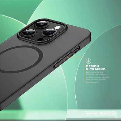 Capa case capinha para iPhone 17 Pro Max - Crystal Slim Magsafe - NÃO AMARELA - Titanium - Gshield