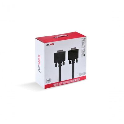 Cabo De Vídeo Vga 3+6 15 Pinos Macho Para Vga 3+6 15 Pinos Macho 28awg Puro Cobre 40 Metros - Pvm36-40