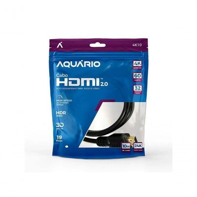 Cabo Hdmi Aquario 4k10 4k Macho X Macho 2.0 10m