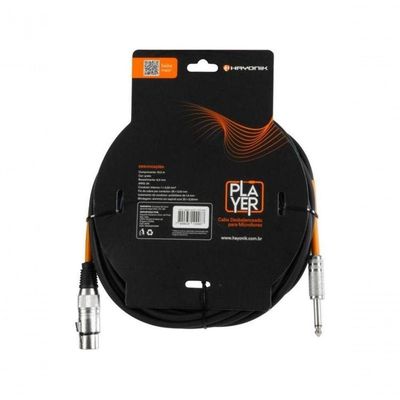 Cabo Para Microfone Player Xlr(f) X P10 10m Preto Hayonik