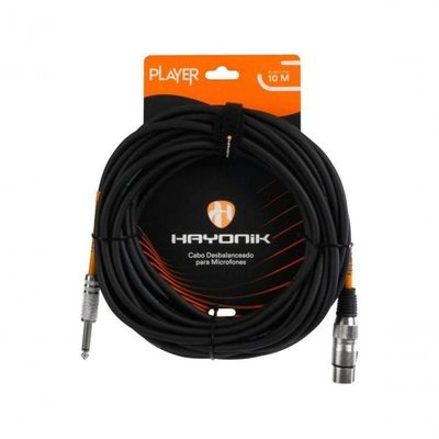Cabo Para Microfone Player Xlr(f) X P10 10m Preto Hayonik