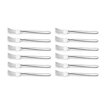 Jogo 12 Garfos de Mesa 18cm Aço Inox Brinox Siena Talheres