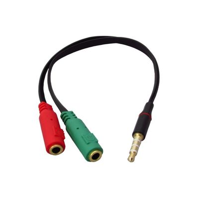 Cabo Unificador P3 Fone e Microfone P2 Macho X 2 P2 Fêmea P/ notebook (Juntar fone e microfone)   xc-adp-14