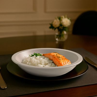 Prato Elegance Fundo Redondo 22cm Branco em Polipropileno