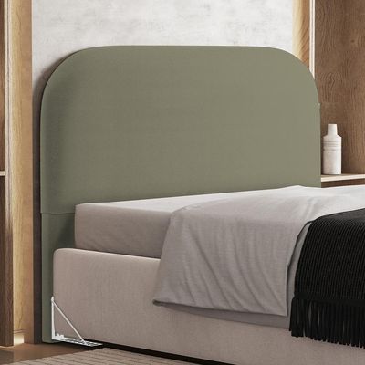 Cabeceira Cama Box King 195cm Orgânica Lanna W01 Bouclê Oliva - Lyam Decor