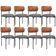 Kit 08 Cadeiras Estofadas Para Sala De Jantar Louvre L02 Couríssimo Camel Pied Poule - Lyam Decor