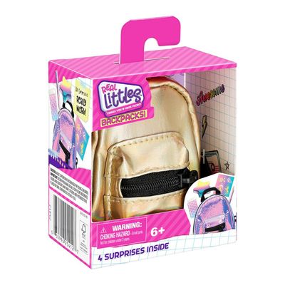Mini Mochilas Real Littles Backpack - Dourado