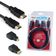 Kit HDMI 1080p 3x1 com 2 Adaptadores Pontas Micro e Mini HDMI - 1.8 Mts