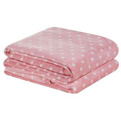 Manta Estampada Petit Poá Solteiro 01 Peça - feita na tonalidade Rosa