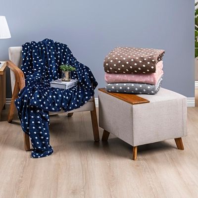 Manta Estampada Petit Poá Solteiro 01 Peça - feita na tonalidade Rosa