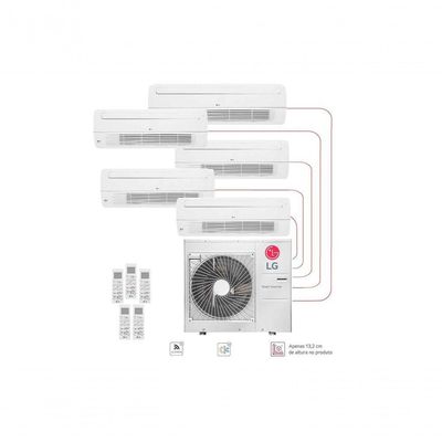 Ar Condicionado Multi Split Inverter 5 Ambientes (1via 3x 9.000btus, 1x 12.000btus, 1x 24.000btus) Quente/Frio Wifi Integrado 220V