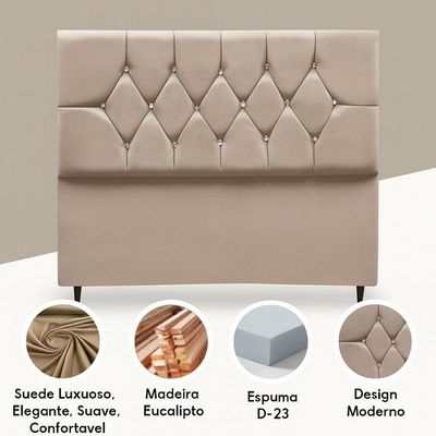 Cabeceira Para Cama Casal 140 Cm Melisse Com Frame Suede Cor:marrom