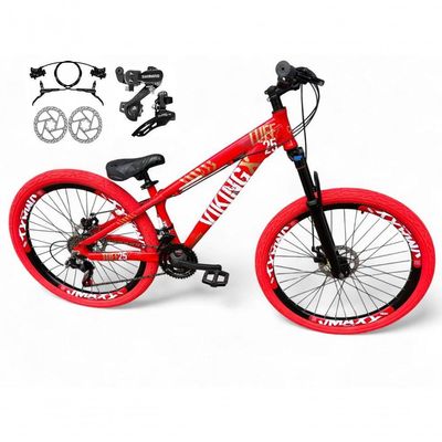 Bicicleta Aro 26 VikingX Tuff X25 21v Freio a Disco Vermelho