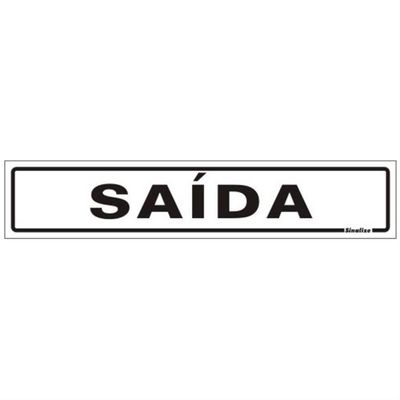Placa De Poliestireno Auto-adesiva 5x25cm Saída - 200 Ae - Sinalize Placa 5x25 Saida 200ae Sinalize