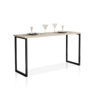Mesa De Jantar Industrial Para 2 Lugares Klm Móveis Preto Com Off White