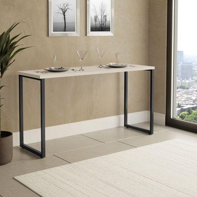 Mesa De Jantar Industrial Para 2 Lugares Klm Móveis Preto Com Off White